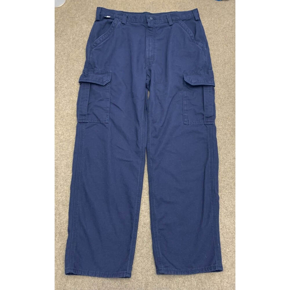 Carhartt FR Pants Mens 38x32 Cargo Canvas Cat 2 2112 Flame-Resistant Workwear